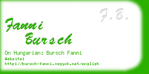 fanni bursch business card